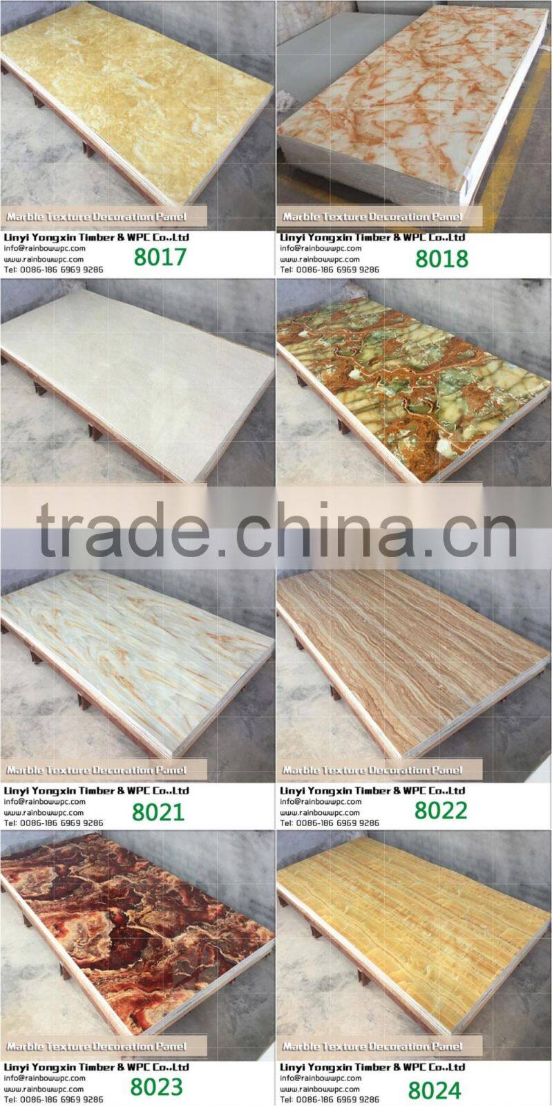 038 Factory price marble texture Bathroom wall covering panels decorative panel