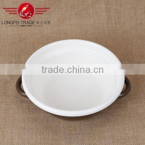 Eco-friendly kitchenware enamel cookware/ enamel crock pot with glass lid