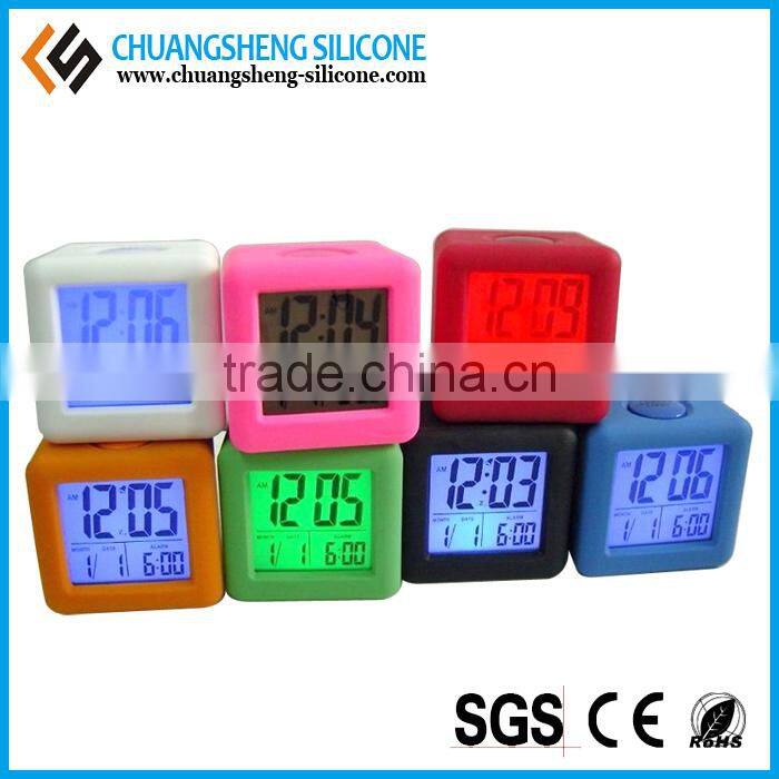 Candy color lovely shape alarm clock, square shaped clock, cube alarm clock