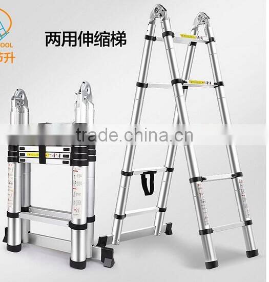 Hot selling folding lifting Aluminum Alloy telescopic ladder bamboo ladder household multifunctional portable ladder