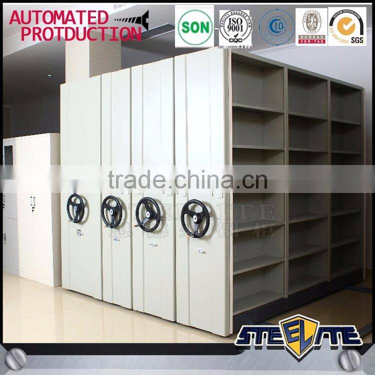 Movable library Compact Shelving steel mobile mass book shelf