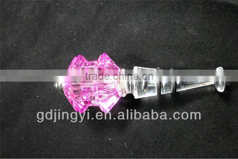 2014 gem shaped plastic wine bottle stoppers with LED lights