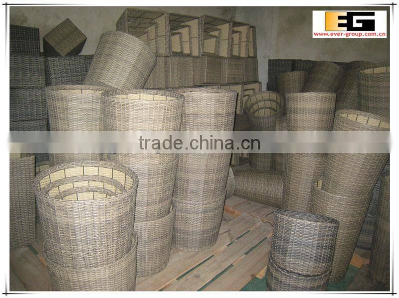 PE/Plastic rattan cube square with liner outdoor flower planter