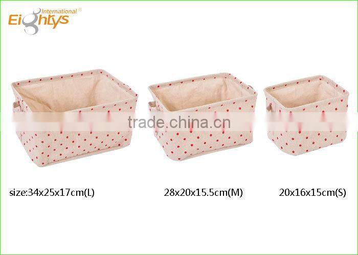 new product foldable eco-friendly cotton and flax cloth storage box
