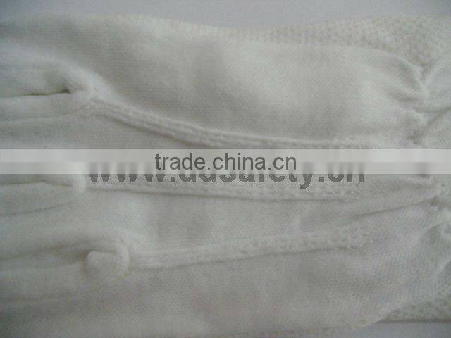 DDSAFETY Hot Sale 100% Bleach Votton Interlock Gloves With Mini Pvc Dots On Palm