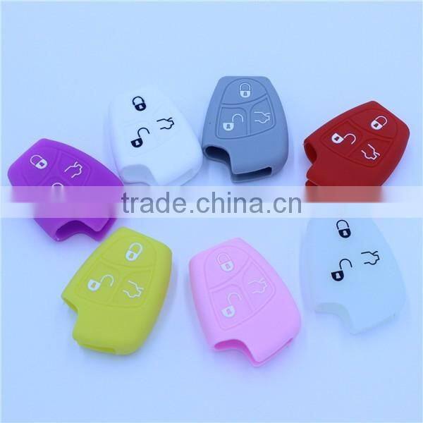 for Mercedes Benz 3 buttons silicone car key case, silicone car key covers for benz