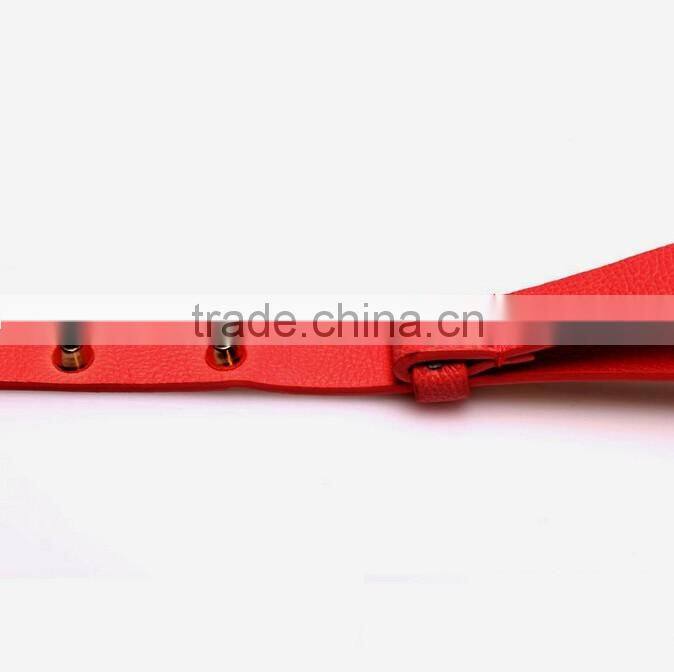 Fashion rivets decorated DU buckle sex girl thin pink PU waist belt