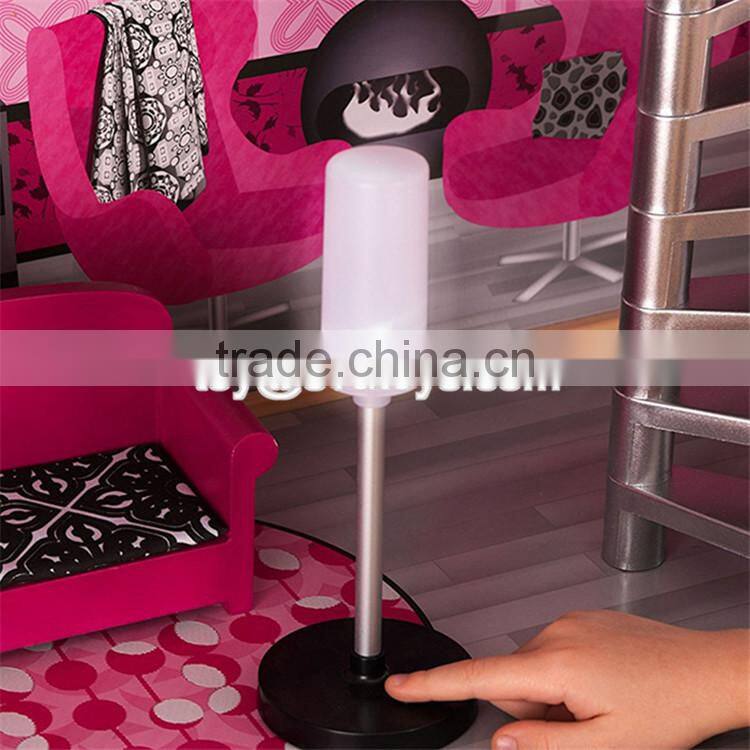 New style 30 furniture pieces children pretend play wooden giant doll house W06A222