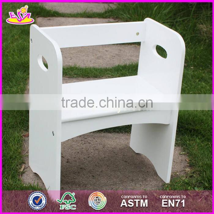 2017 new design home / school / kindergarten white wooden toddler activity table with storage box W08G193