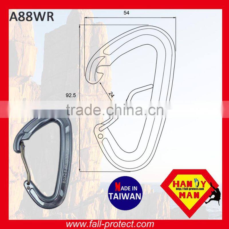 25KN Taiwan Mountain Climbing Aluminum Carabiner With Wire Gate