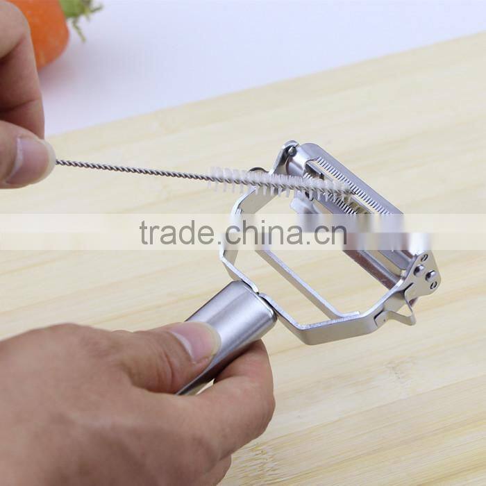 Super Quality Stainless Steel 4 in 1 Function Julienne Peeler with Round Handle