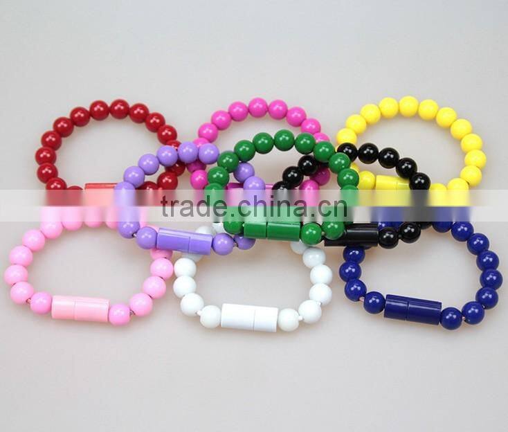 USB Beads Shape Bracelet Charging Data Transfer Line For Phone