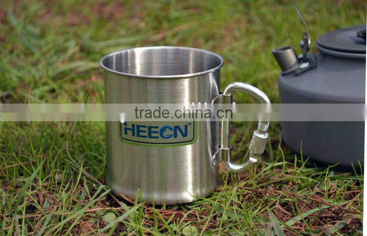 Stainless Steel Coffee Mug/Camp Cup/Carabiner Hook