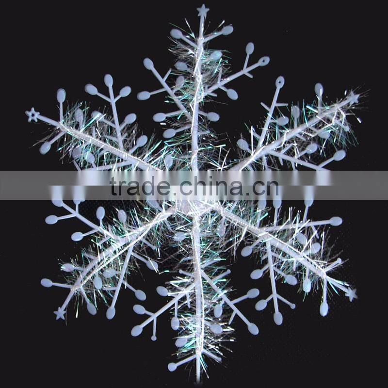 3D Christmas Ornament 120pcs/lot White Plastic Christmas Snowflake Christmas 6*6cm Tree /Window Christmas Decorations For Home