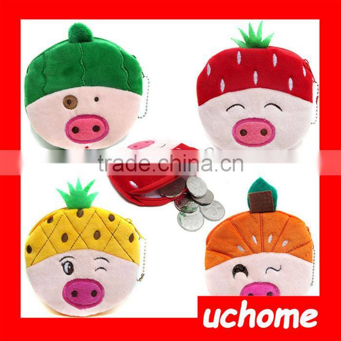 UCHOME New Popular Design Emoji Plush Mini Kids Coin Purses Pocket Money Bag