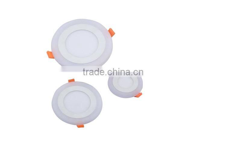 bright round double colour led ceiling panel light for office home light