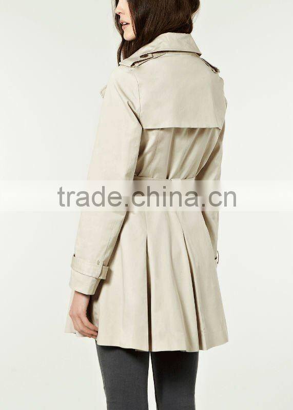 12C004 hot selling lady fashion cotton twill coat
