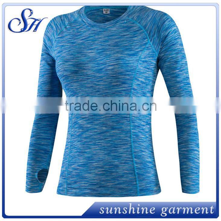 High quality breathable women Gym long sleeve T-shirts