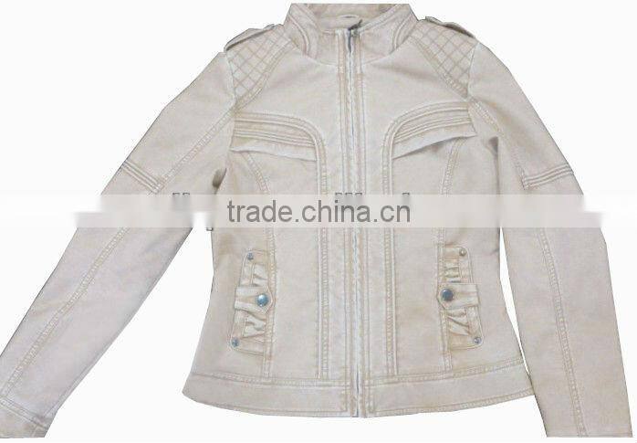 New design leather jacket women with hood