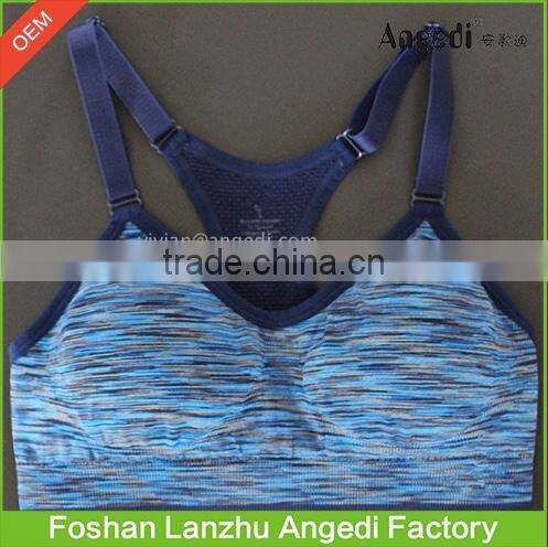 2016 Hot Sexy Woman Sport Top Fitness Running Gym Jogging Racerback Bra with Padded Underwear & Tennis Vest Crop Top