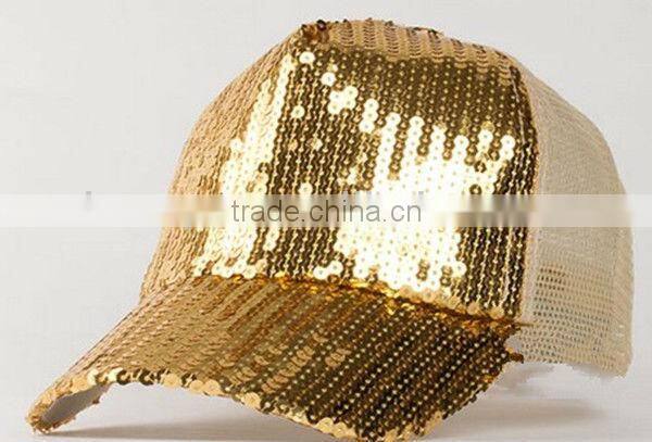 Custom blank paillette snapback trucker cap