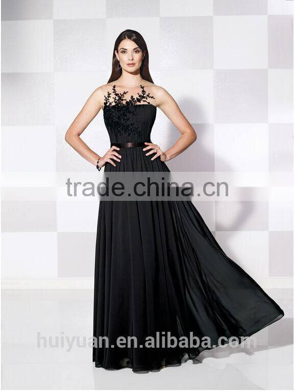 new fashion cap sleeve chiffon lace long evening dress