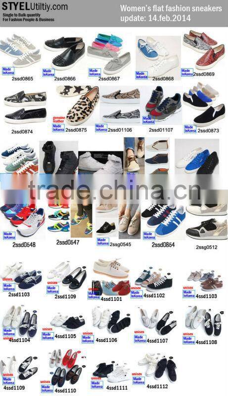 2014 s/s women athletic plat canvas pu fashion sneakers made in korea