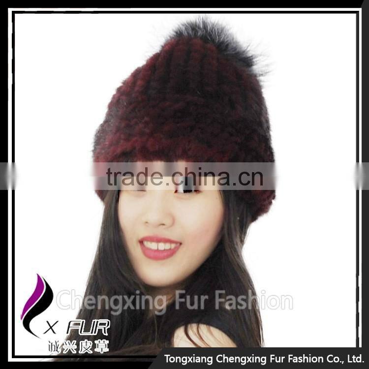 CX-C-239Q Winter Fur Hat For Women Knitted Mink Fur Hat