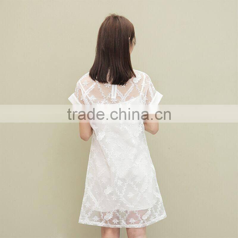 white lace dress patterns 2 piece women set