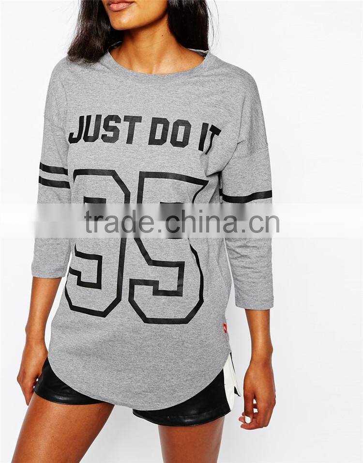 Just do it printing womens long sleeve sports t shirts