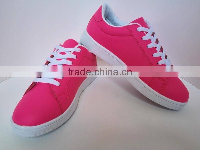 Fashionable pu leather casual men and women shoes and sneakers 2016