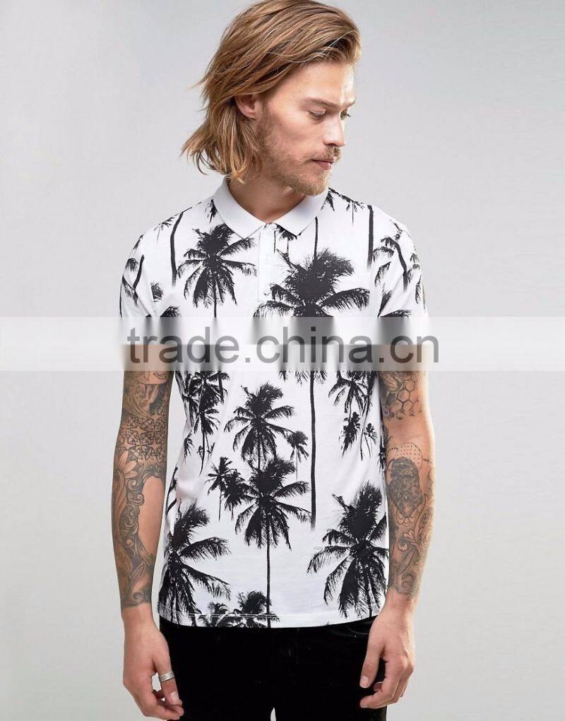 Hot Sale Wholesale Price Summer Casual 180g 100% Cotton Short Sleeve Digital Printing Mens POLO T-shirt