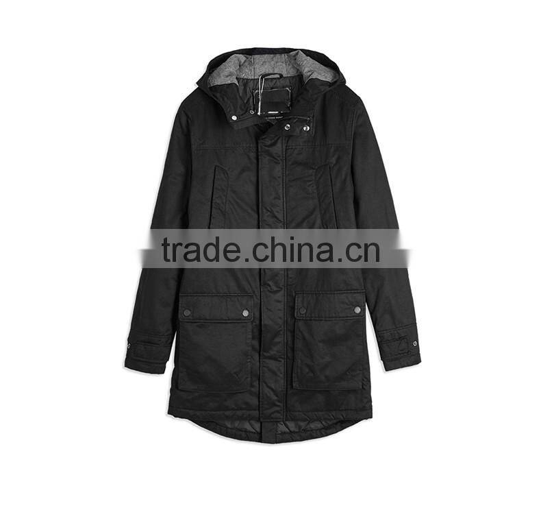 Latest Design OEM Black Casual Winter Padding Jacket For Men With Hood