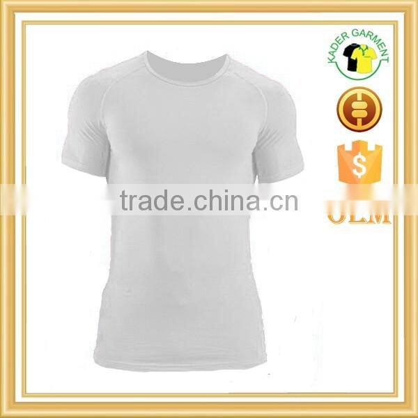 mens gym wear fitness clothing polyester muscle fit t shirt wholesale China