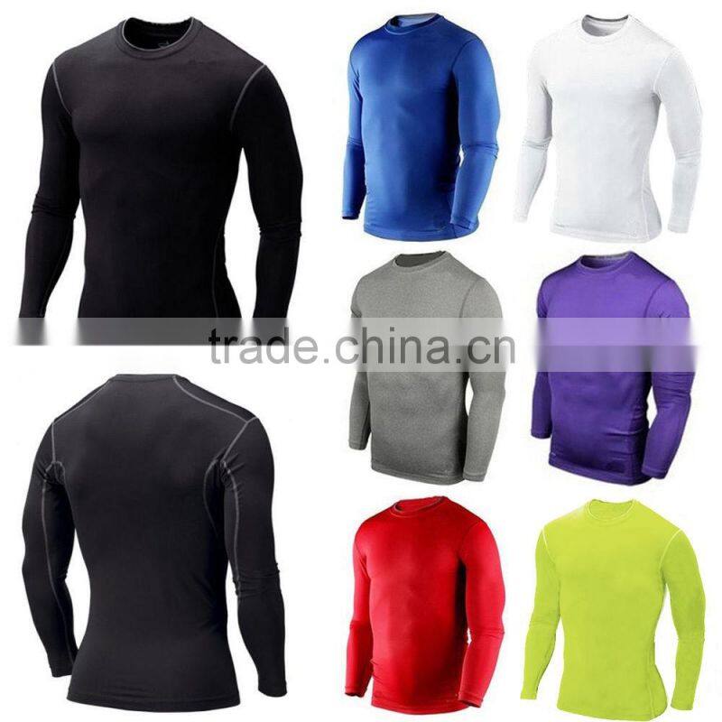 Men Sports Gym Wear Athletic Compression Thermal Base Layers Gear Under Tee Tops Sportwear Marathon T-Shirts