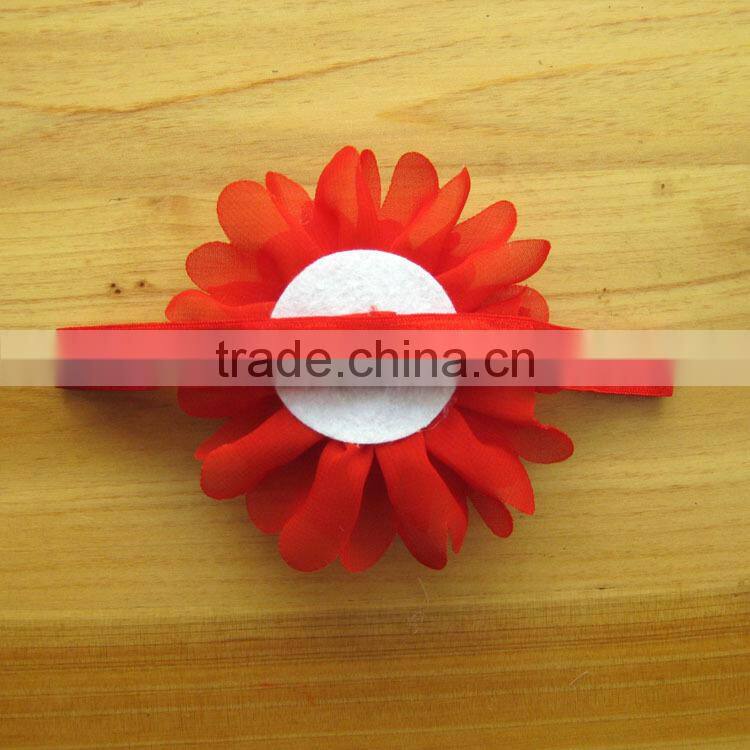 Wholesale EN and US the children's Chiffon headdress baby girl flower headbands 16 color elastic hairband Infant hair accessorie