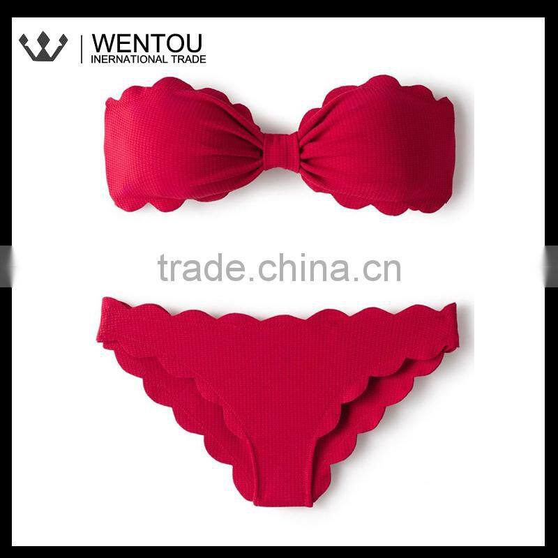 Personalized Scalloped Bandeau Bikini