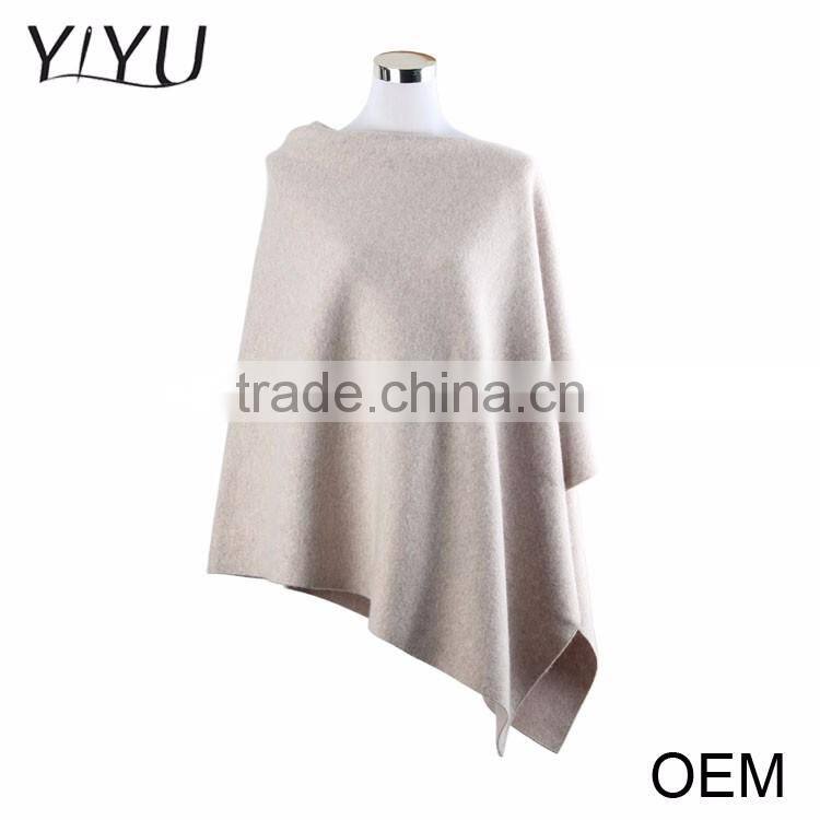 wholesale 2017 winter OEM design women cashmere cape poncho and shawl sweater