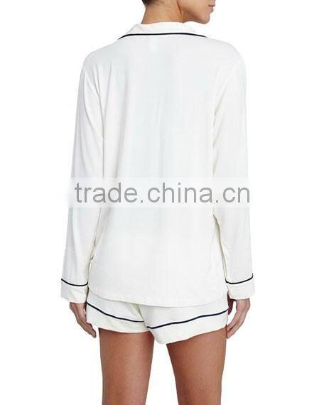 Plain pullover pajamas for women wholesale Modal/spandex fabric sleepwear