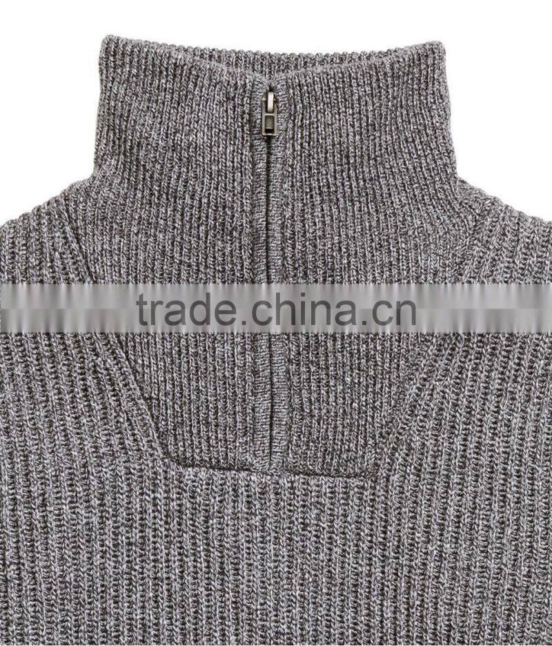 55% acrylic, 45% cotton polo sweater pullover men half zip sweater