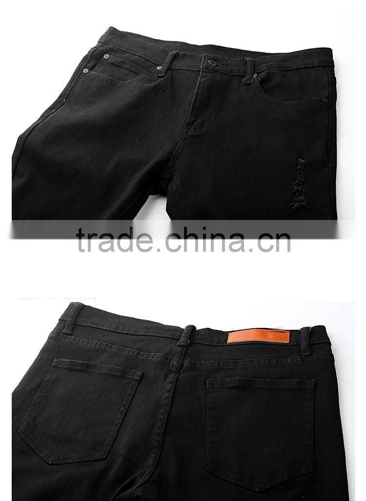 fashion broken hole men's jeans pant slim fit trousers