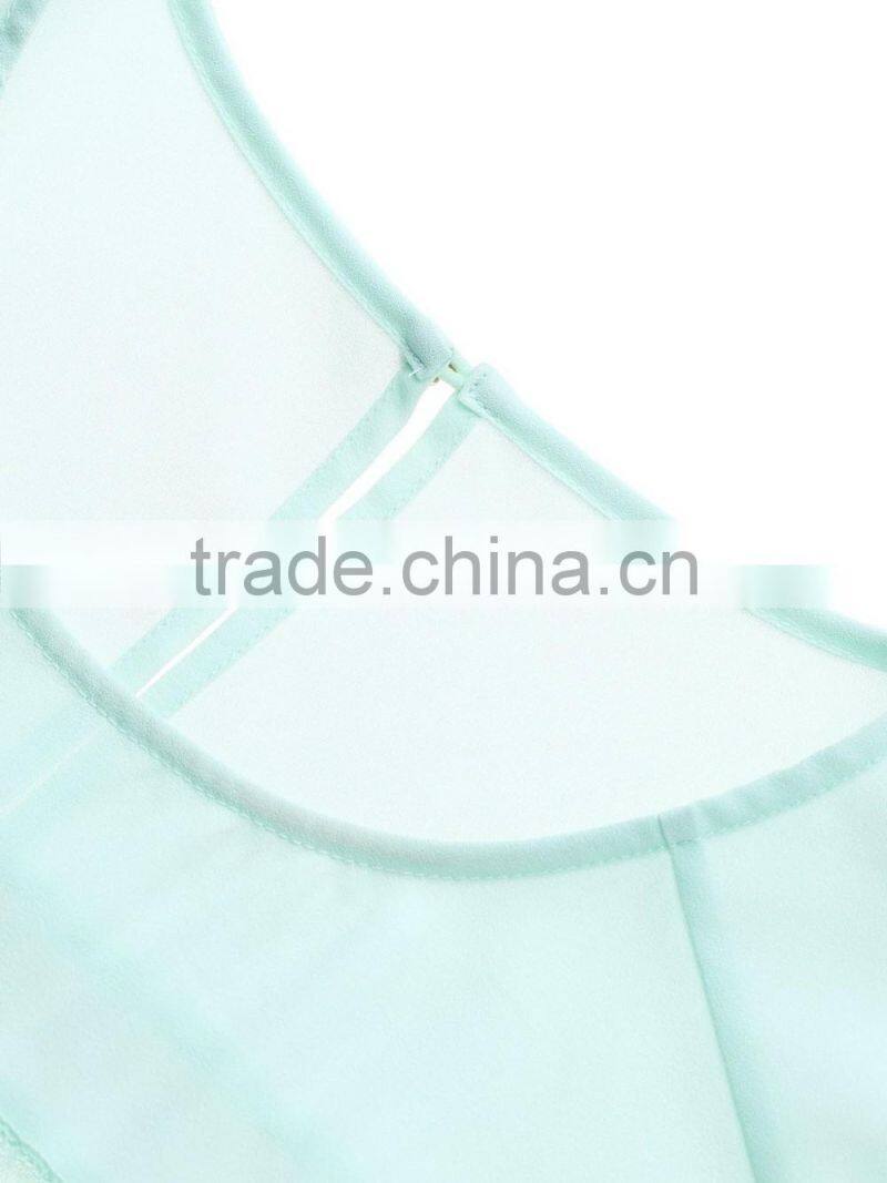 Womens Oem serrvice lace and chiffon combined loose high quality shirt/blouse wholesale