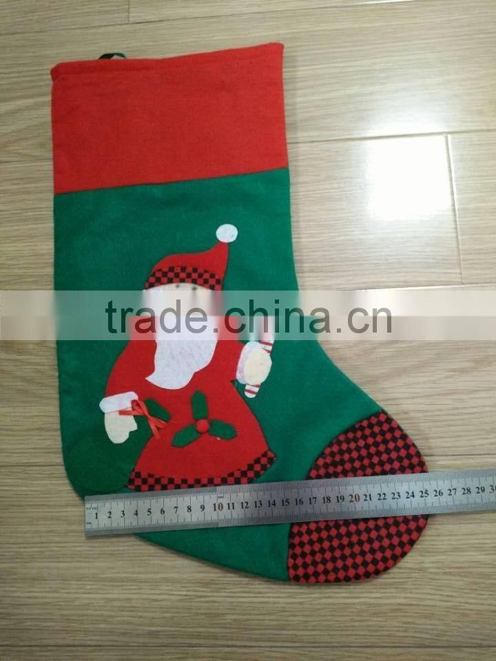 High Quality Felt Designer Green Christmas Stocking