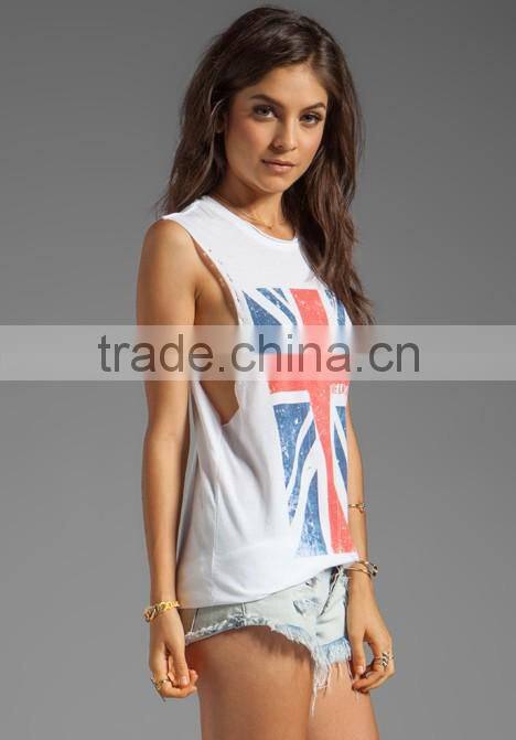 ladies white polyester tank top