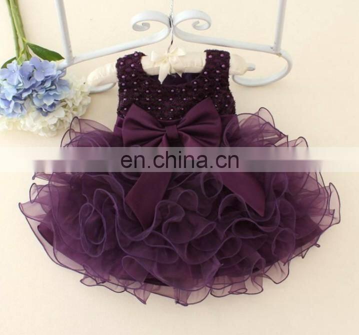 Purple Flower Baby Dress Tulle Bow Smash Tutu Girl Dress Ballerina Party Invitations