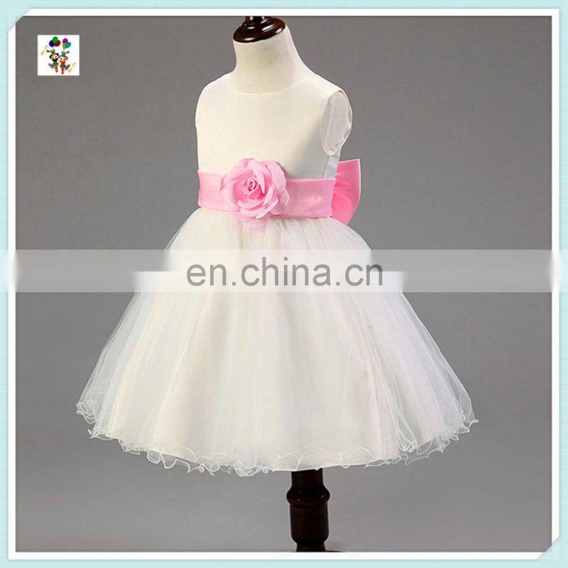 Hot Sale White Gown Tulle Flower Girl Kids Dresses HPC-3091