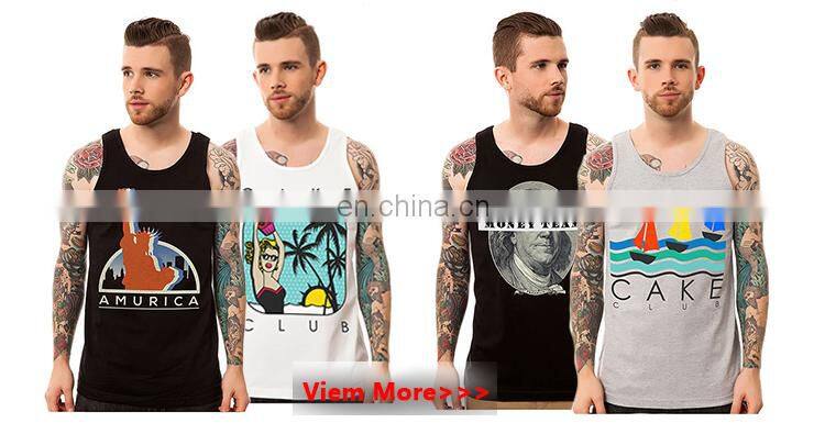 Custom Printed Logo Cotton Mens Gym Sports Tank Top