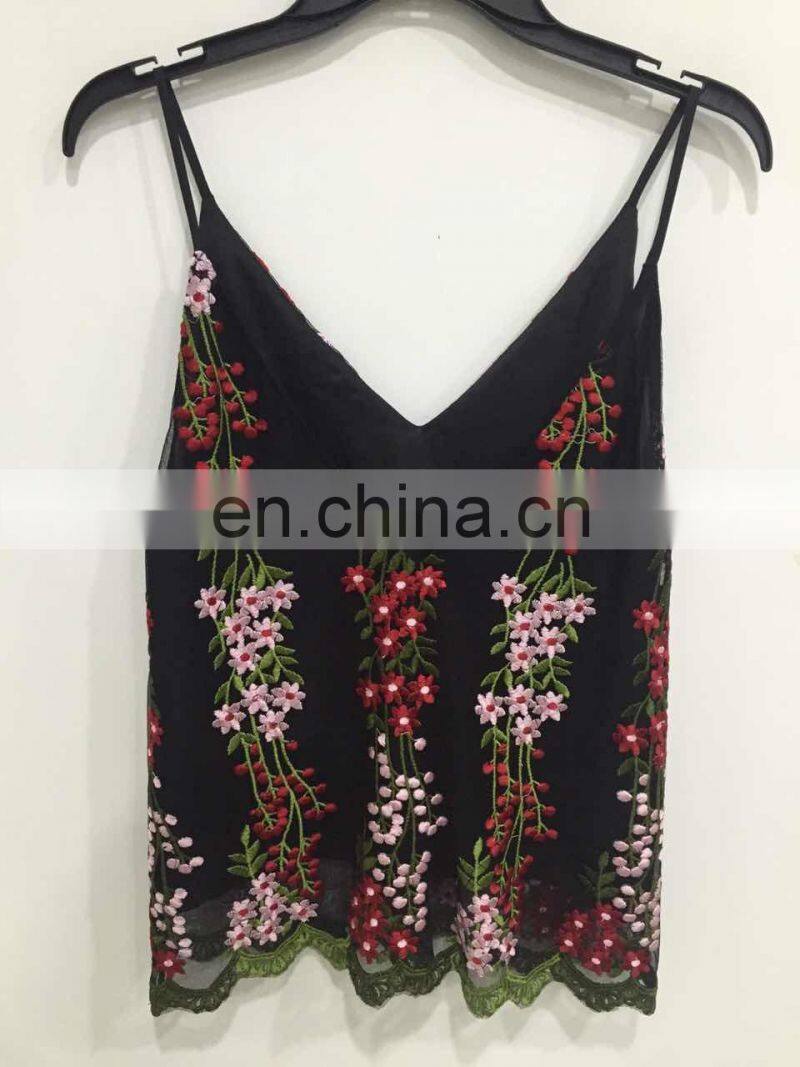 The 2017 summer net cloth embroidery condole belt unlined upper garment