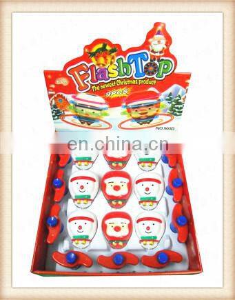 New product Plastic kids Christmas toy infrared ray musical spinning flashing top toy