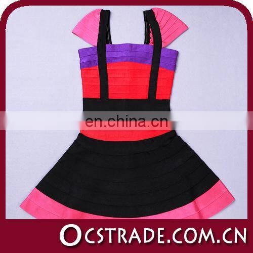 2015 cap sleeves cocktail dresses pregnant women A line colorful design